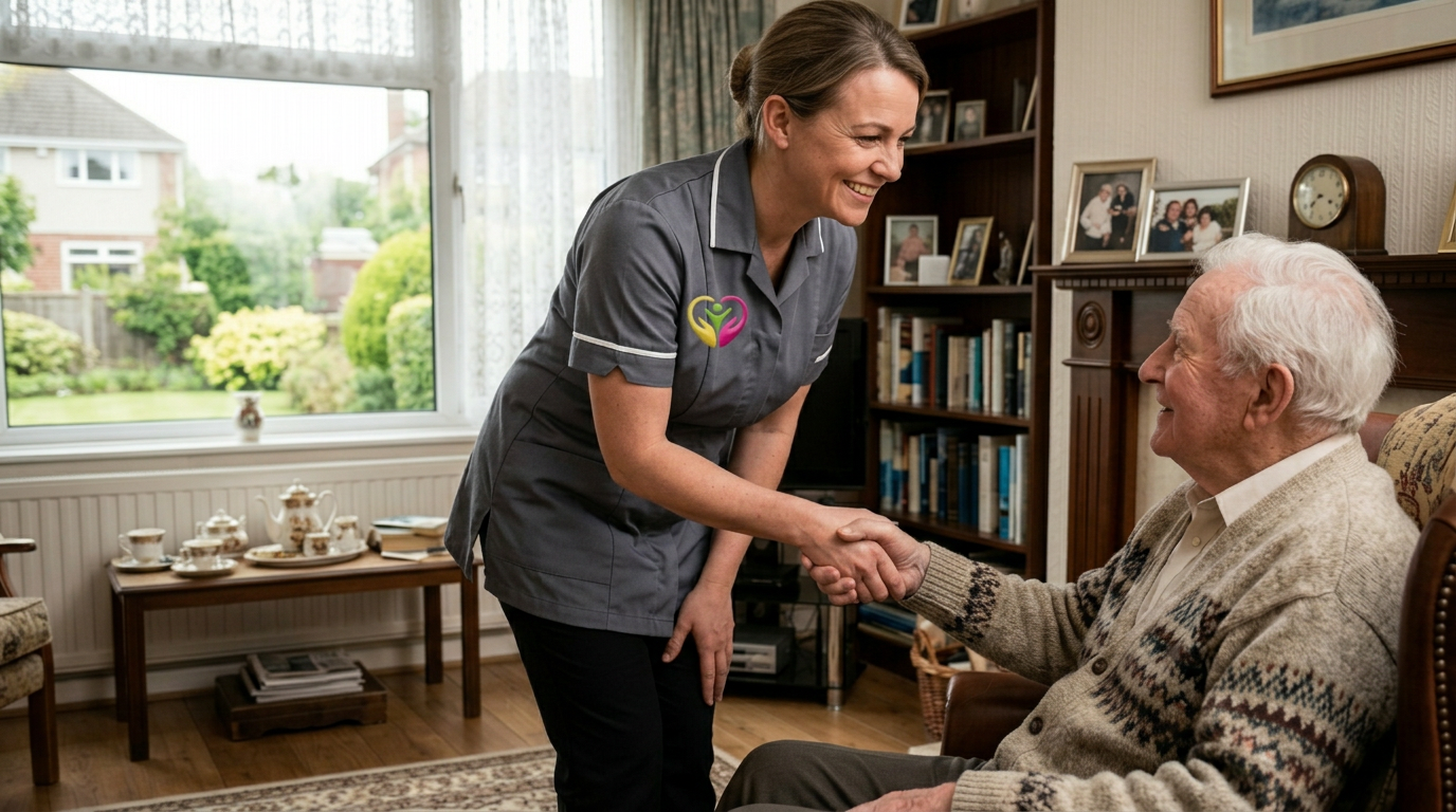 Hasz Homecare Services carer building trust with a client