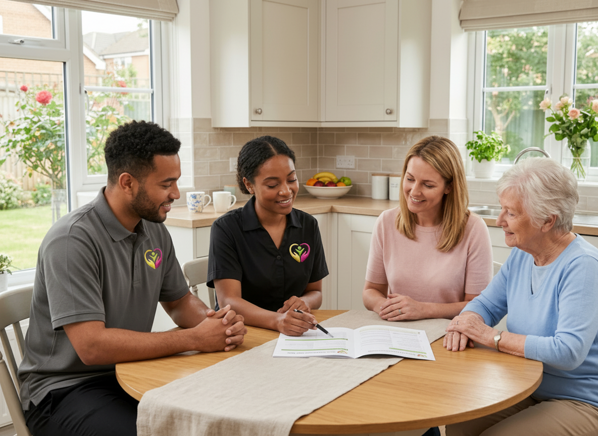 Hasz Homecare Services team meeting with family to discuss personalised care plan