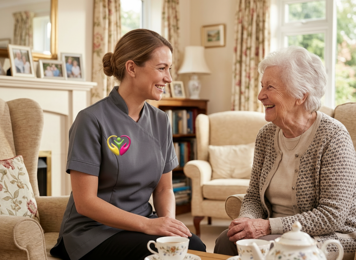 Hasz Homecare Services patient transport assistant collecting elderly client from home for hospital appointment